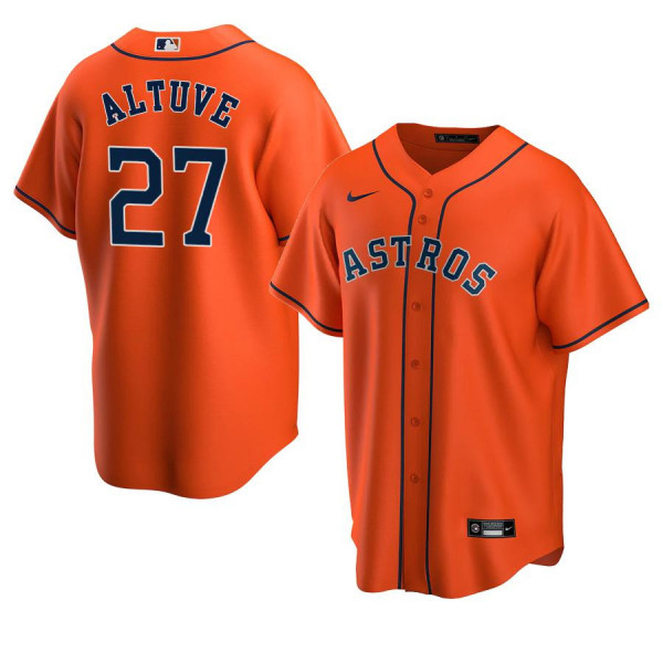 Men's Youth Women's Houston Astros 27 Replica 2020 Orange Alternate Jose Altuve Jersey