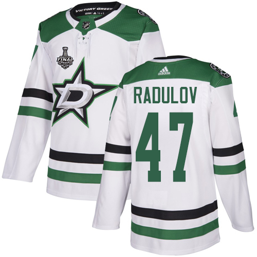 Adidas Dallas Stars #47 Alexander Radulov White Road Authentic 2020 Stanley Cup Final Stitched Jersey Men's