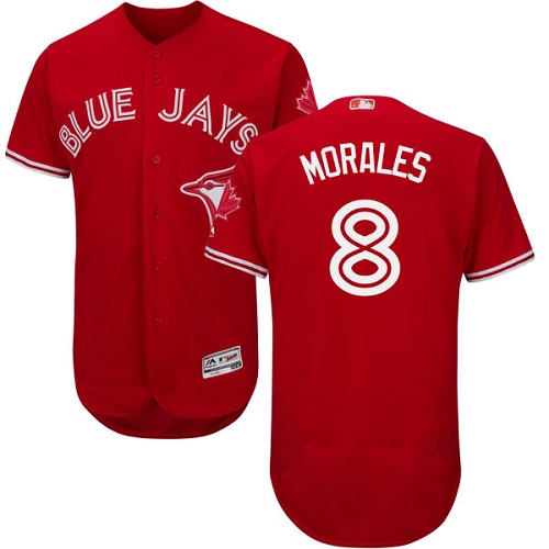 Toronto Blue Jays #8 Kendrys Morales Red Flexbase Authentic Collection Canada Day Stitched Jersey Men's