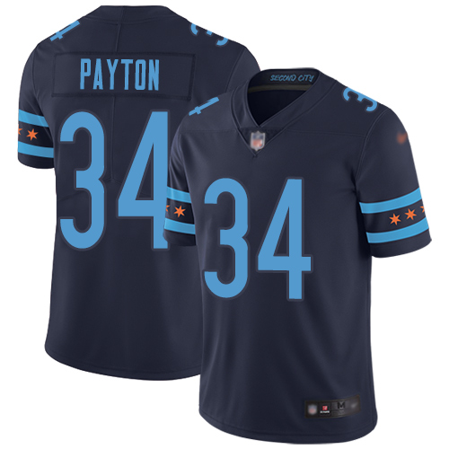 Bears #34 Walter Payton Navy Blue Team Color Men's Stitched Limited City Edition Jersey