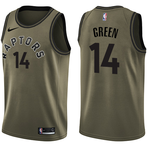 Toronto Raptors #14 Danny Green Green Swingman Salute to Service Jersey Mens