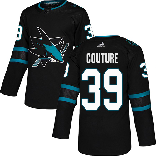 Adidas San Jose Sharks #39 Logan Couture Black Alternate Authentic Stitched Youth Jersey Youth