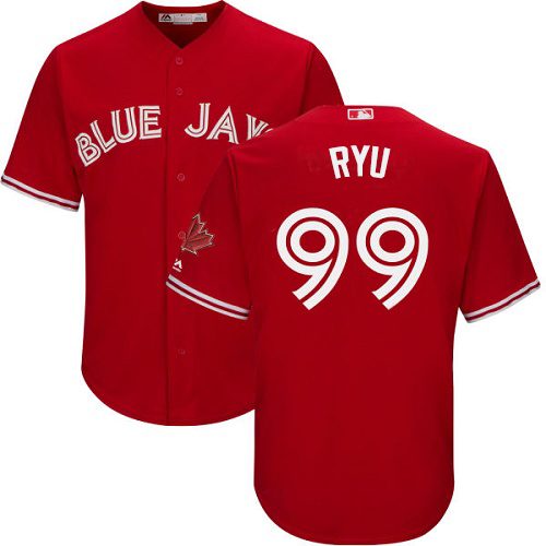 Toronto Blue Jays #99 Hyun-Jin Ryu Red New Cool Base Stitched Jersey Men's