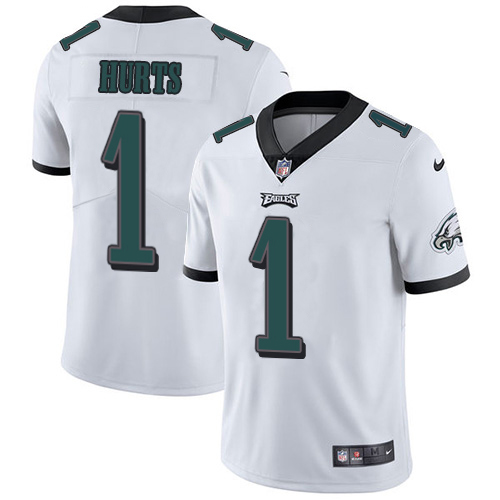 Eagles #1 Jalen Hurts White Youth Stitched Vapor Untouchable Limited Jersey