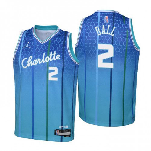 Charlotte Charlotte Hornets #2 Lamelo Ball Youth Blue 2021/22 Swingman Jersey - City Edition Youth
