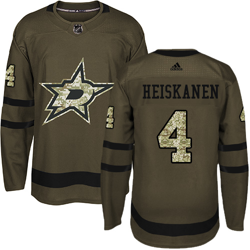 Adidas Dallas Stars #4 Miro Heiskanen Green Salute to Service Youth Stitched Jersey Youth
