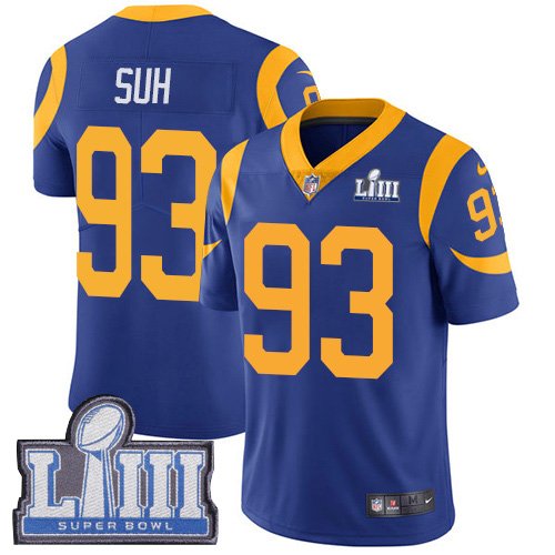 Los Angeles Rams #93 Ndamukong Suh Royal Blue Alternate Super Bowl LIII Bound Youth Stitched Vapor Untouchable Limited Jersey Youth