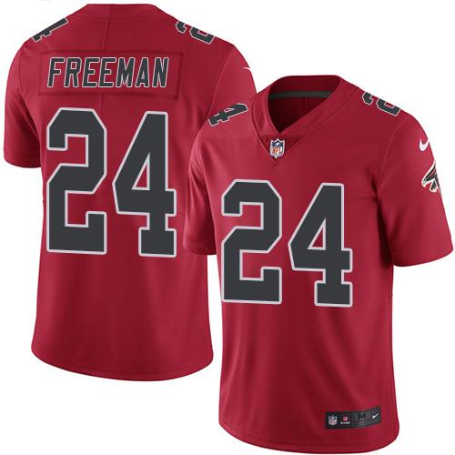 Atlanta Falcons #24 Devonta Freeman Red Men's Stitched Limited Rush Jersey Men's