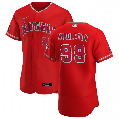 Los Angeles Los Angeles Angels #99 Keynan Middleton Men's Red Alternate 2020 Authentic Player Jersey Men's