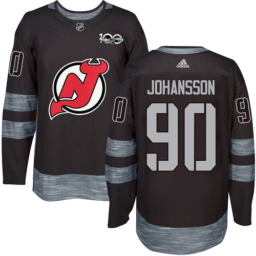 Adidas New Jersey Devils #90 Marcus Johansson Black 1917-2017 100th Anniversary Stitched Jersey Men's