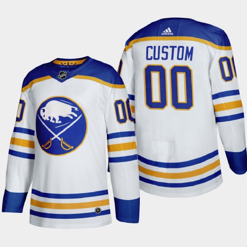 Buffalo Sabres Custom Men's Adidas 2020-21 Away Authentic Player Stitched Jersey White