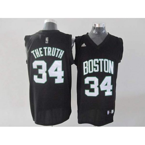 Boston Celtics #34 Paul Pierce Stitched Black The Truth Fashion Jersey Mens