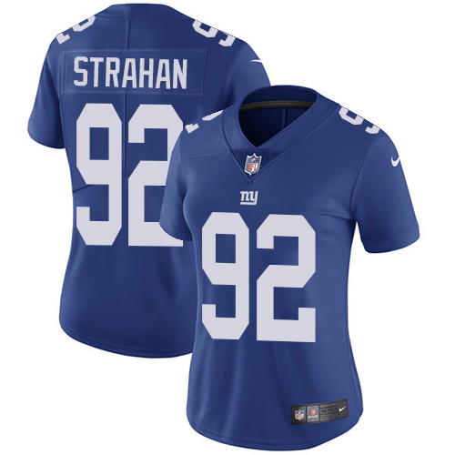 Giants #92 Michael Strahan Royal Blue Team Color Women's Stitched Vapor Untouchable Limited Jersey