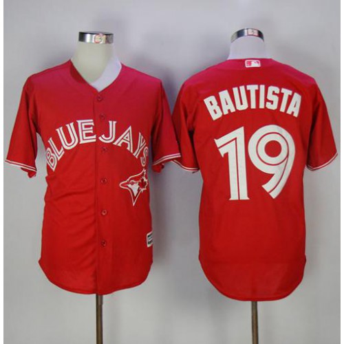 Toronto Blue Jays #19 Jose Bautista Red New Cool Base Canada Day Stitched Jersey Men's