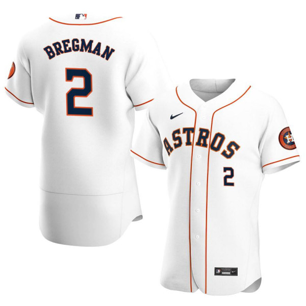 Men's Houston Astros 2 Authentic White Home 2020 Alex Bregman Jersey