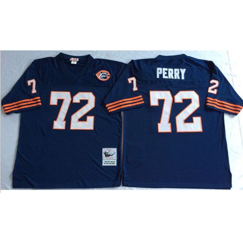 Mitchell&Ness Chicago Bears #72 William Perry Blue Big No. Throwback Stitched Jersey Men's