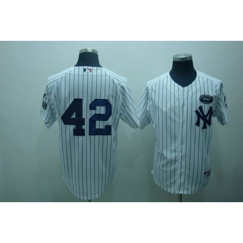 New York Yankees #42 Mariano Rivera White GMS The Boss Stitched Jersey Men's
