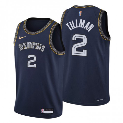 Memphis Memphis Grizzlies #2 Xavier Tillman Mens Navy 2021/22 Swingman Jersey - City Edition Mens