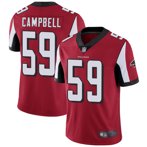 Atlanta Falcons #59 De'Vondre Campbell Red Team Color Men's Stitched Vapor Untouchable Limited Jersey Men's