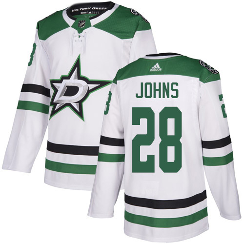 Adidas Dallas Stars #28 Stephen Johns White Road Authentic Youth Stitched Jersey Youth