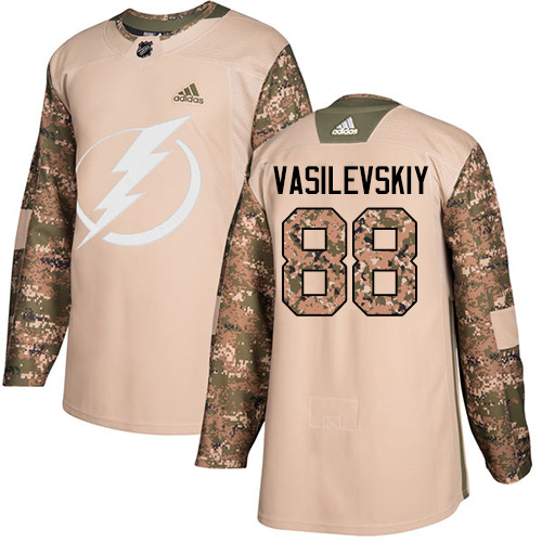 Adidas Tampa Bay Lightning #88 Andrei Vasilevskiy Camo Authentic 2017 Veterans Day Stitched Youth Jersey Youth