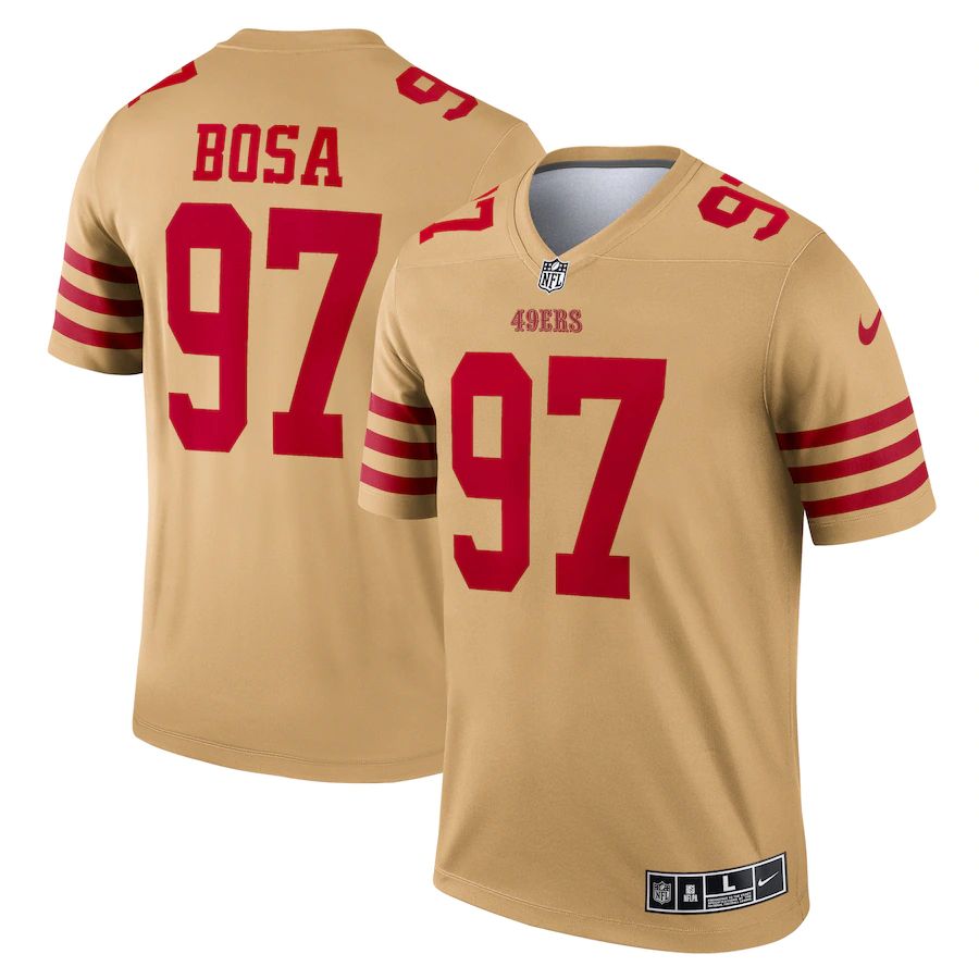 San Francisco 49ers #97 Nick Bosa Men's Gold Inverted Legend Jersey