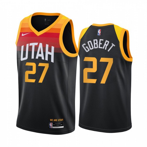 Utah Jazz #27 Rudy Gobert Black Womens Swingman 2020-21 City Edition Jersey Womens