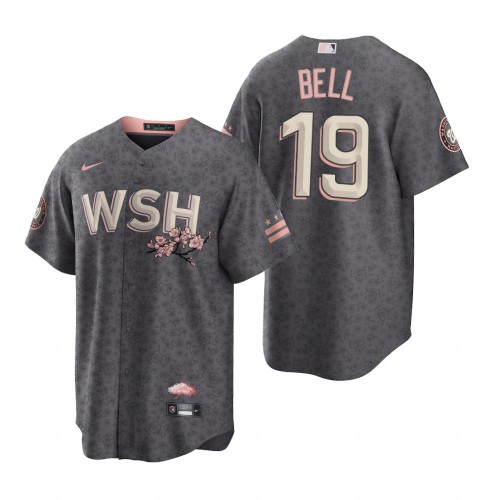 Washington Washington Nationals #19 Josh Bell Men's Gray Game 2022 City Connect Replica Jersey Men's