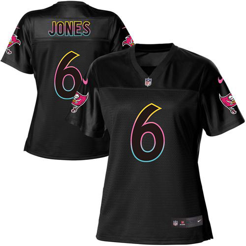 Buccaneers #6 Julio Jones Black Women's Fashion Game Jersey