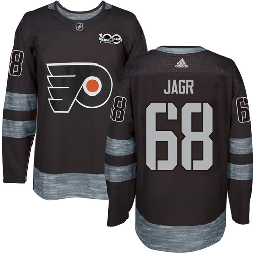 Adidas Philadelphia Flyers #68 Jaromir Jagr Black 1917-2017 100th Anniversary Stitched Jersey Men's