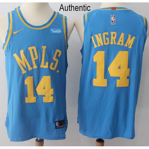 Los Angeles Lakers #14 Brandon Ingram Royal Blue Authentic Hardwood Classics Jersey Mens