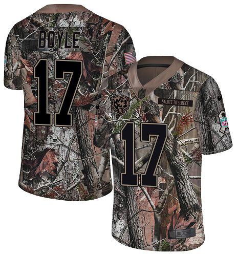 Bears #17 Tim Boyle Camo Men's Stitched Limited Rush Realtree Jersey