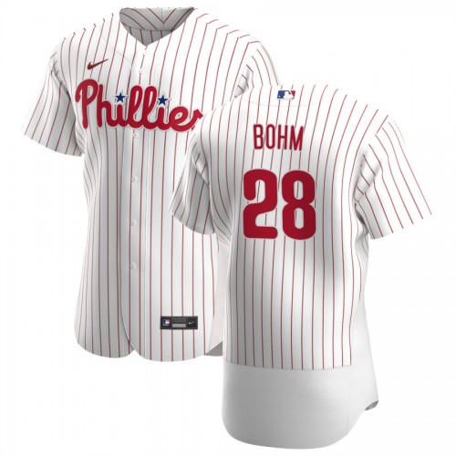 Philadelphia Philadelphia Phillies #28 Alec Bohm Men's White Home 2020 Authentic Player Jersey Men's