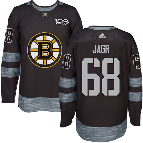 Adidas Boston Bruins #68 Jaromir Jagr Black 1917-2017 100th Anniversary Stitched Jersey Men's