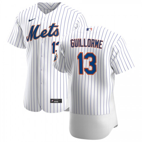 New York New York Mets #13 Luis Guillorme Men's White Home 2020 Authentic Player Jersey Men's