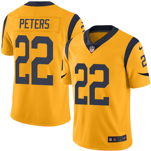 Los Angeles Rams #22 Marcus Peters Gold Youth Stitched Limited Rush Jersey Youth