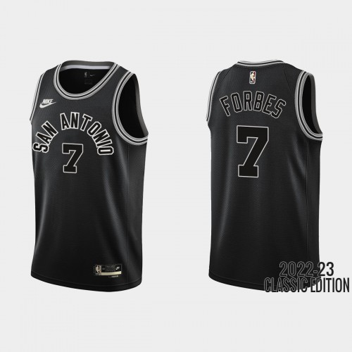 San Antonio San Antonio Spurs #7 Bryn Forbes Black Mens 2022-23 Classic Edition Jersey Mens
