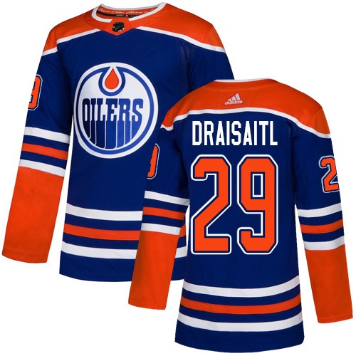 Adidas Edmonton Oilers #29 Leon Draisaitl Royal Alternate Authentic Stitched Jersey Men's