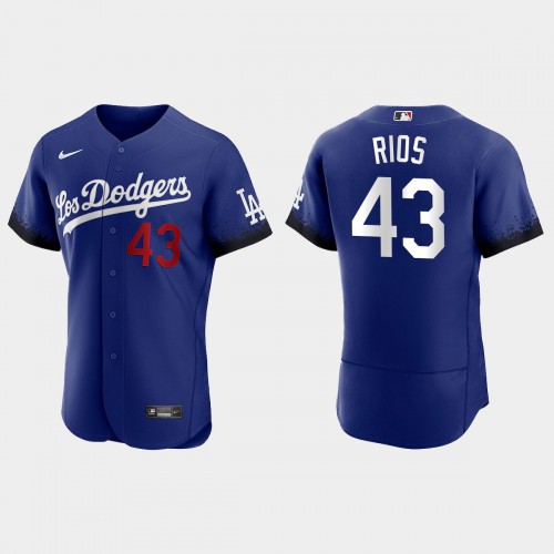 Los Angeles Los Angeles Dodgers #43 Edwin Rios Men's 2021 City Connect Authentic Jersey Royal Men's
