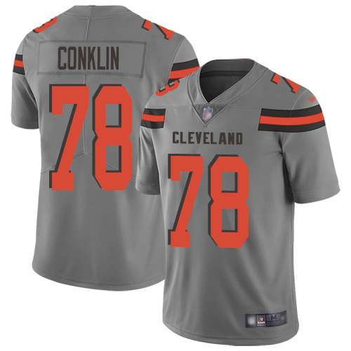 Cleveland Browns #78 Jack Conklin Gray Men's Stitched Limited Inverted Legend Jersey Men's