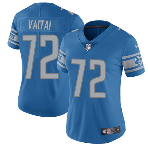 Detroit Lions #72 Halapoulivaati Vaitai Blue Team Color Women's Stitched Vapor Untouchable Limited Jersey Womens