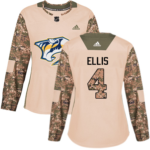 Adidas Nashville Predators #4 Ryan Ellis Camo Authentic 2017 Veterans Day Women's Stitched Jersey Womens