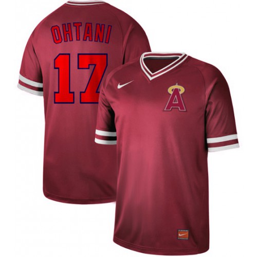 Los Angeles Angels of Anaheim #17 Shohei Ohtani Red Authentic Cooperstown Collection Stitched Jersey Men's