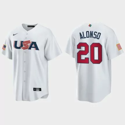 Pete Alonso New York Mets 2023 World Baseball Classic USA Replica Jersey – White