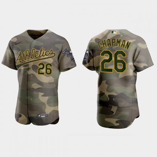 Oakland Oakland Athletics #26 Matt Chapman Men's 2021 Armed Forces Day Authentic Jersey -Camo Men's
