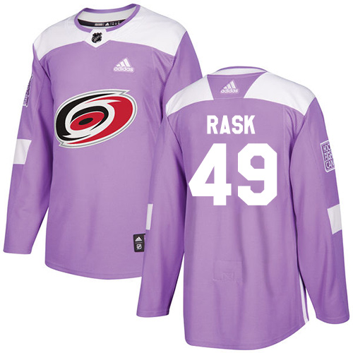 Adidas Carolina Hurricanes #49 Victor Rask Purple Authentic Fights Cancer Stitched Jersey Men's