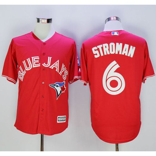 Toronto Blue Jays #6 Marcus Stroman Red New Cool Base 40th Anniversary Stitched Jersey Men's