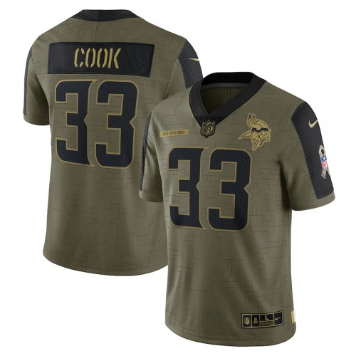 Minnesota Minnesota Vikings #33 Dalvin Cook Olive 2021 Salute To Service Limited Player Jersey Men's