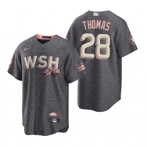 Washington Washington Nationals #28 Lane Thomas Men's Gray Game 2022 City Connect Replica Jersey Men's