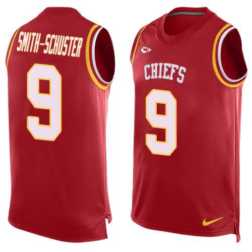 Chiefs #9 JuJu Smith-Schuster Red Team Color Men's Stitched Limited Tank Top Jersey